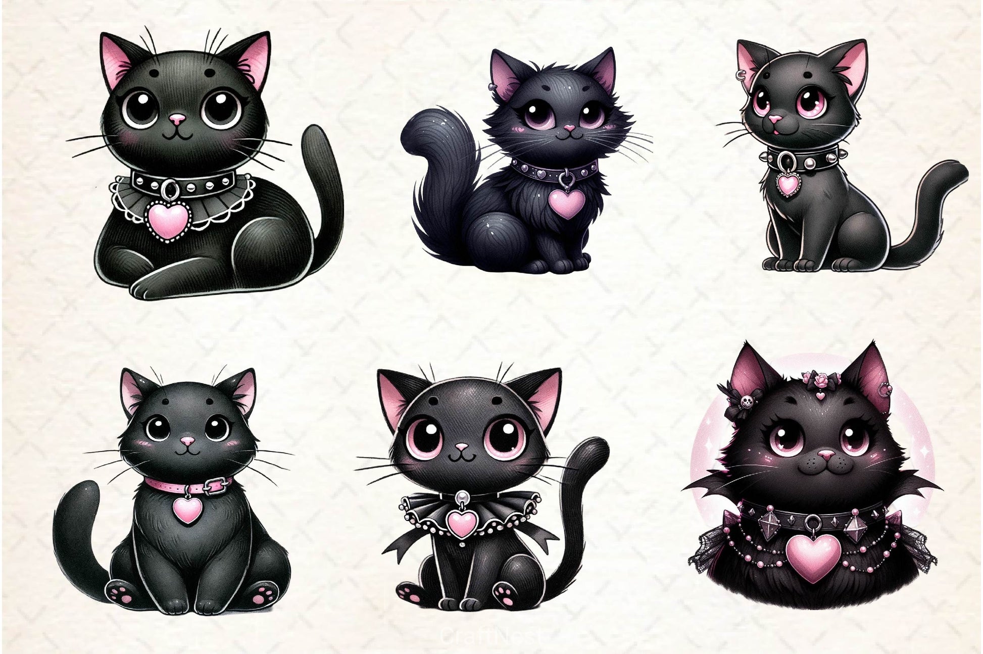 Gothic Black Cat Clipart Bundle - CraftNest - Digital Crafting and Art