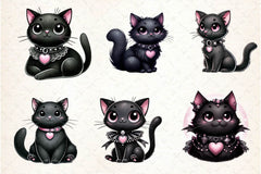 Gothic Black Cat Clipart Bundle - CraftNest - Digital Crafting and Art