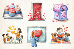 Valentines In School Clipart Bundle 1 - CraftNest - Digital Crafting and Art