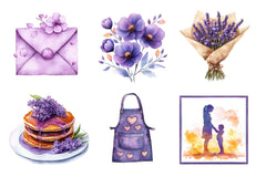 Purple Mother's Day Clipart Bundle - CraftNest - Digital Crafting and Art