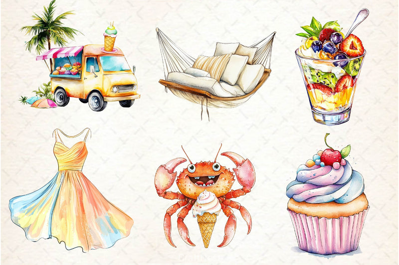Creamy Summer Clipart Bundle 2 - CraftNest - Digital Crafting and Art