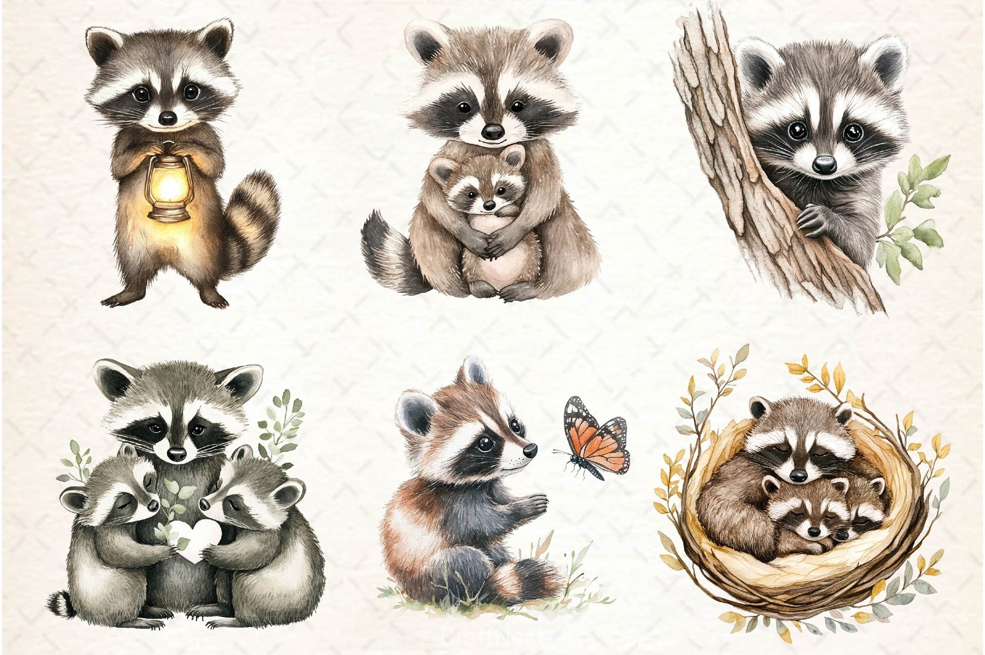 Raccoon Kit Clipart Bundle 2 - CraftNest - Digital Crafting and Art