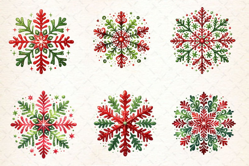 Christmas Snowflake Clipart Bundle 2 - CraftNest - Digital Crafting and Art