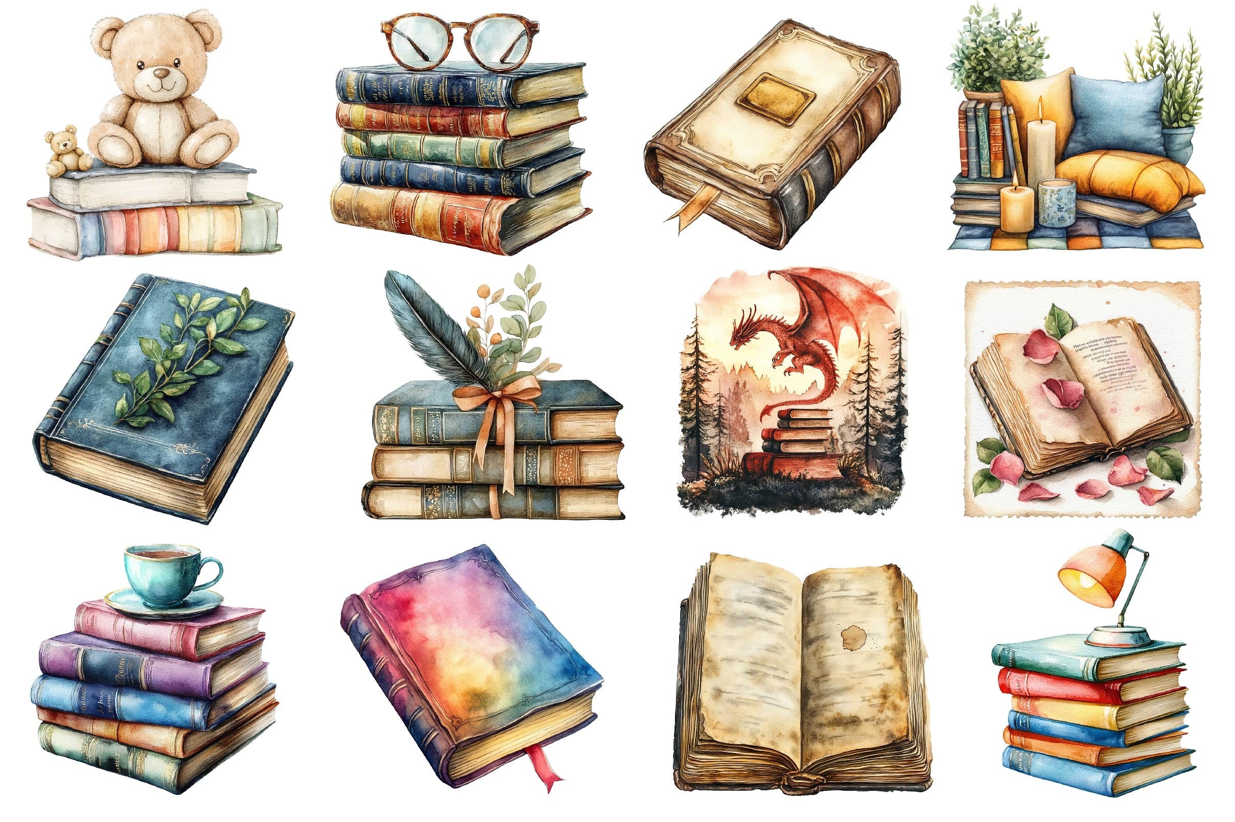 Reading Books Clipart Bundle 2 - CraftNest - Digital Crafting and Art
