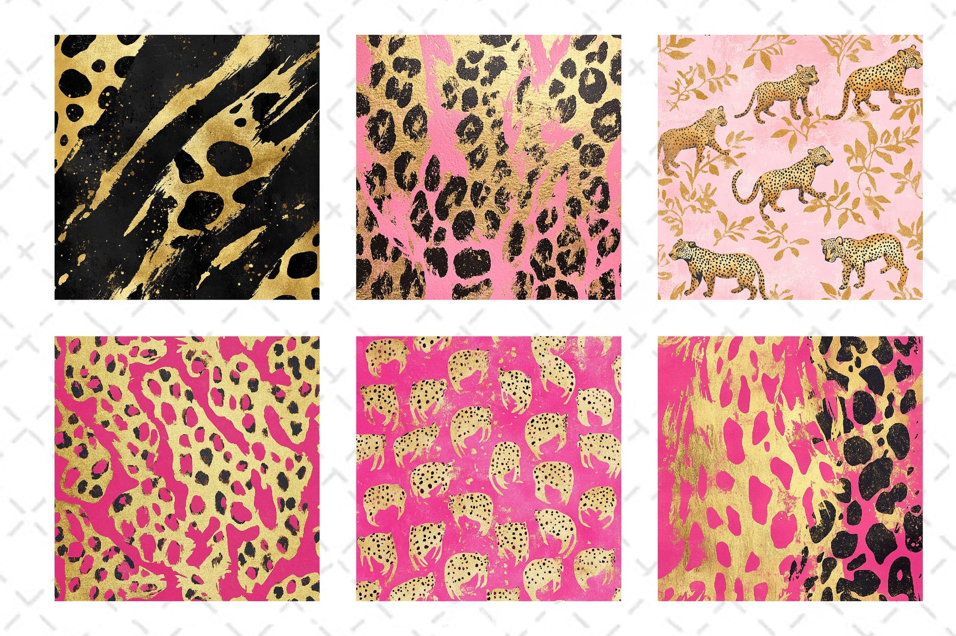Pink And Gold Leopard Digital Paper - CraftNest - Digital Crafting and Art