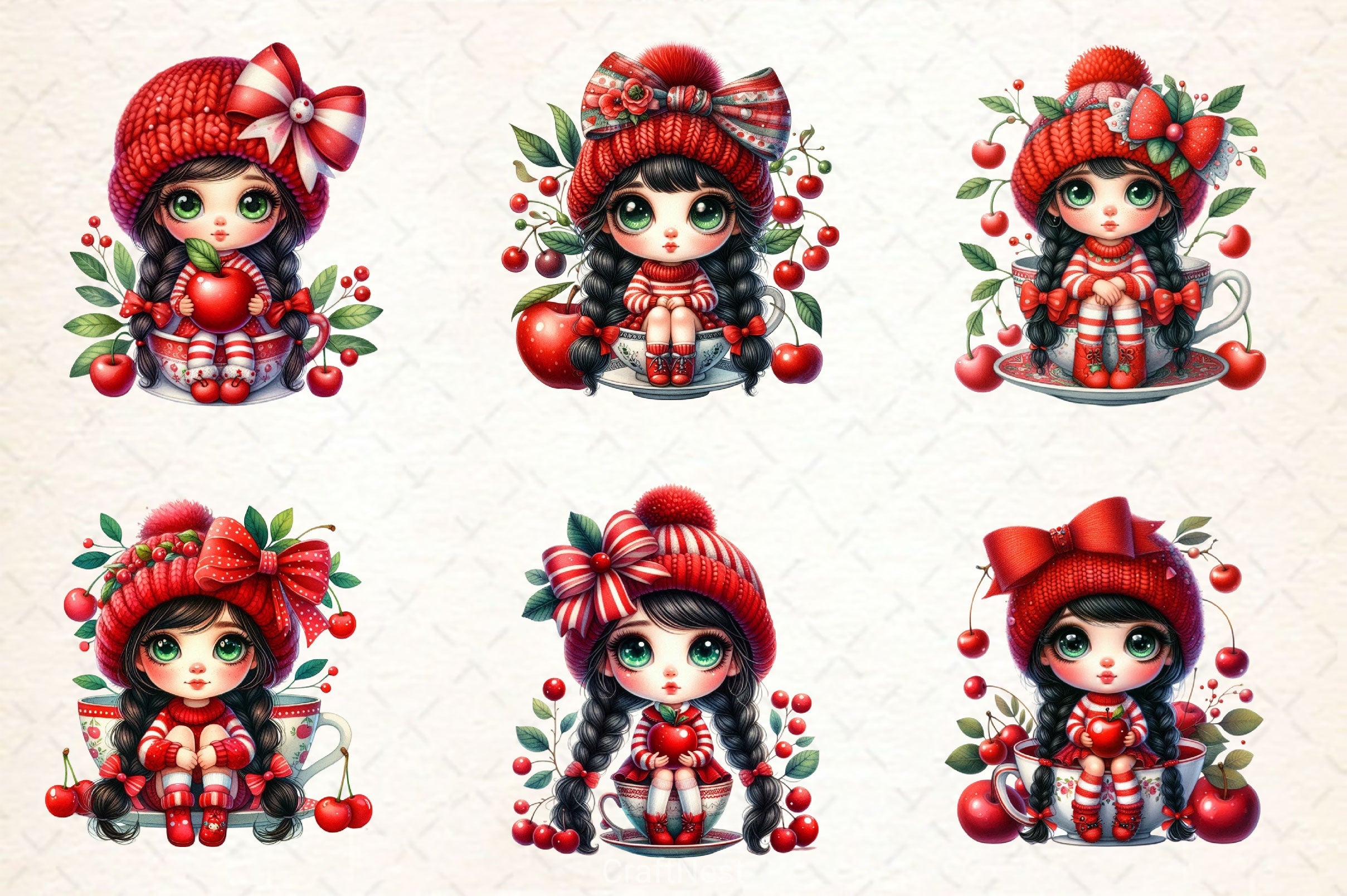 Cherry Gnomes Clipart Bundle - CraftNest - Digital Crafting and Art