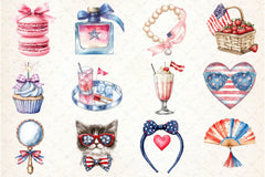 Coquette 4th Of July Clipart Bundle - CraftNest - Digital Crafting and Art