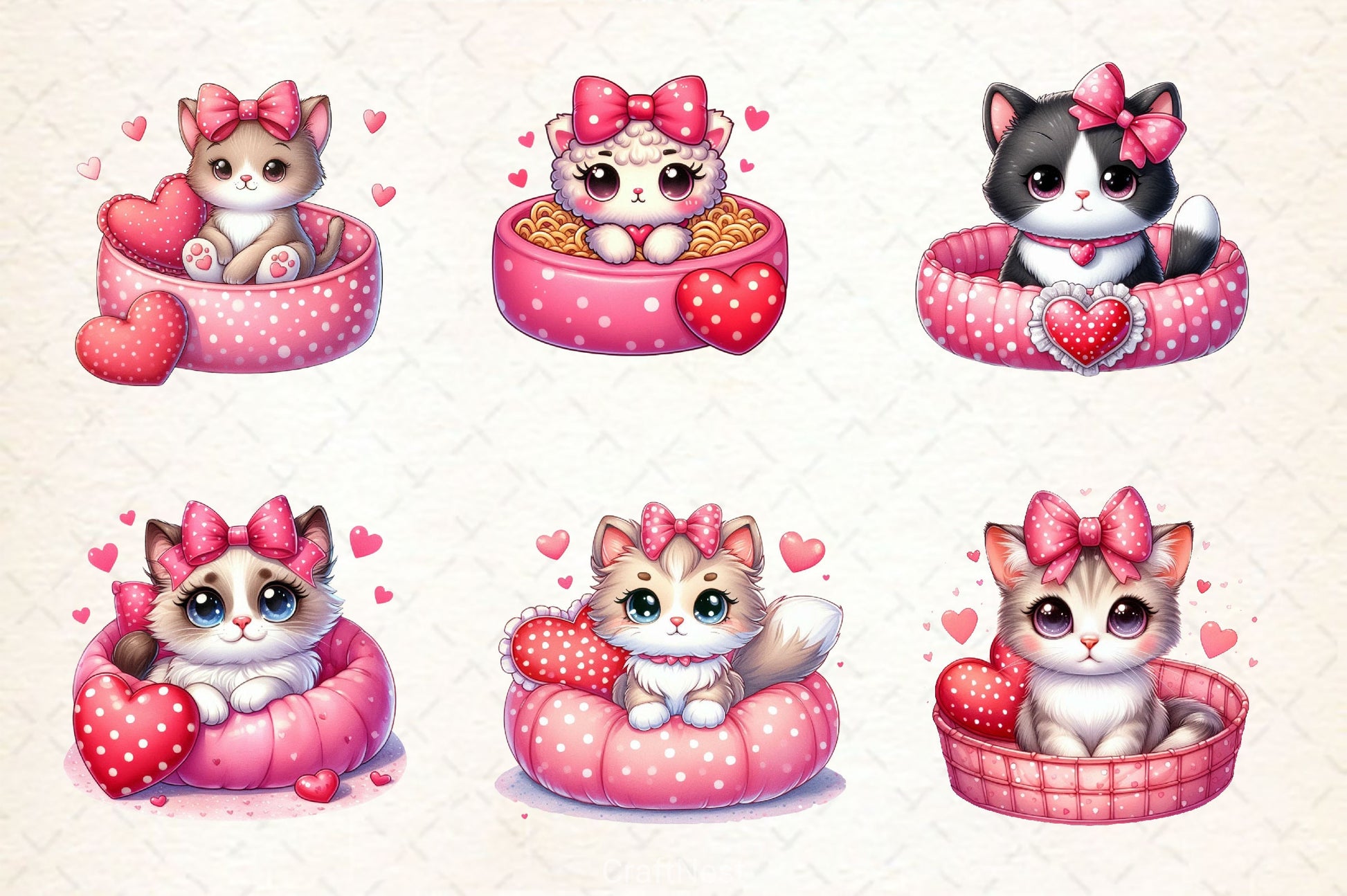 Funny Cat Valentine's Day Clipart Bundle - CraftNest - Digital Crafting and Art