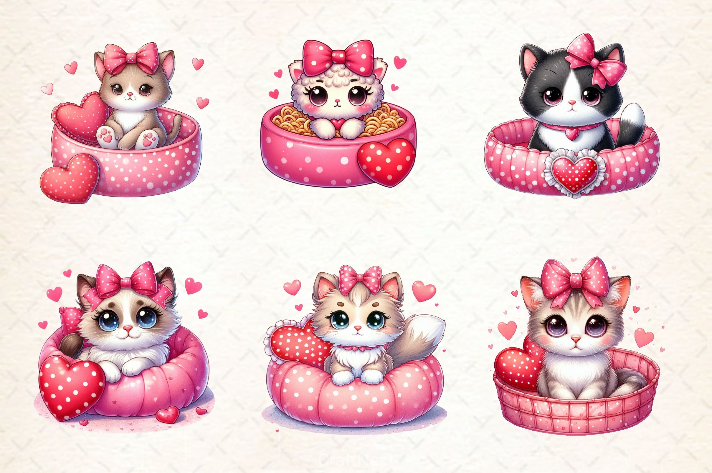 Funny Cat Valentine's Day Clipart Bundle - CraftNest - Digital Crafting and Art