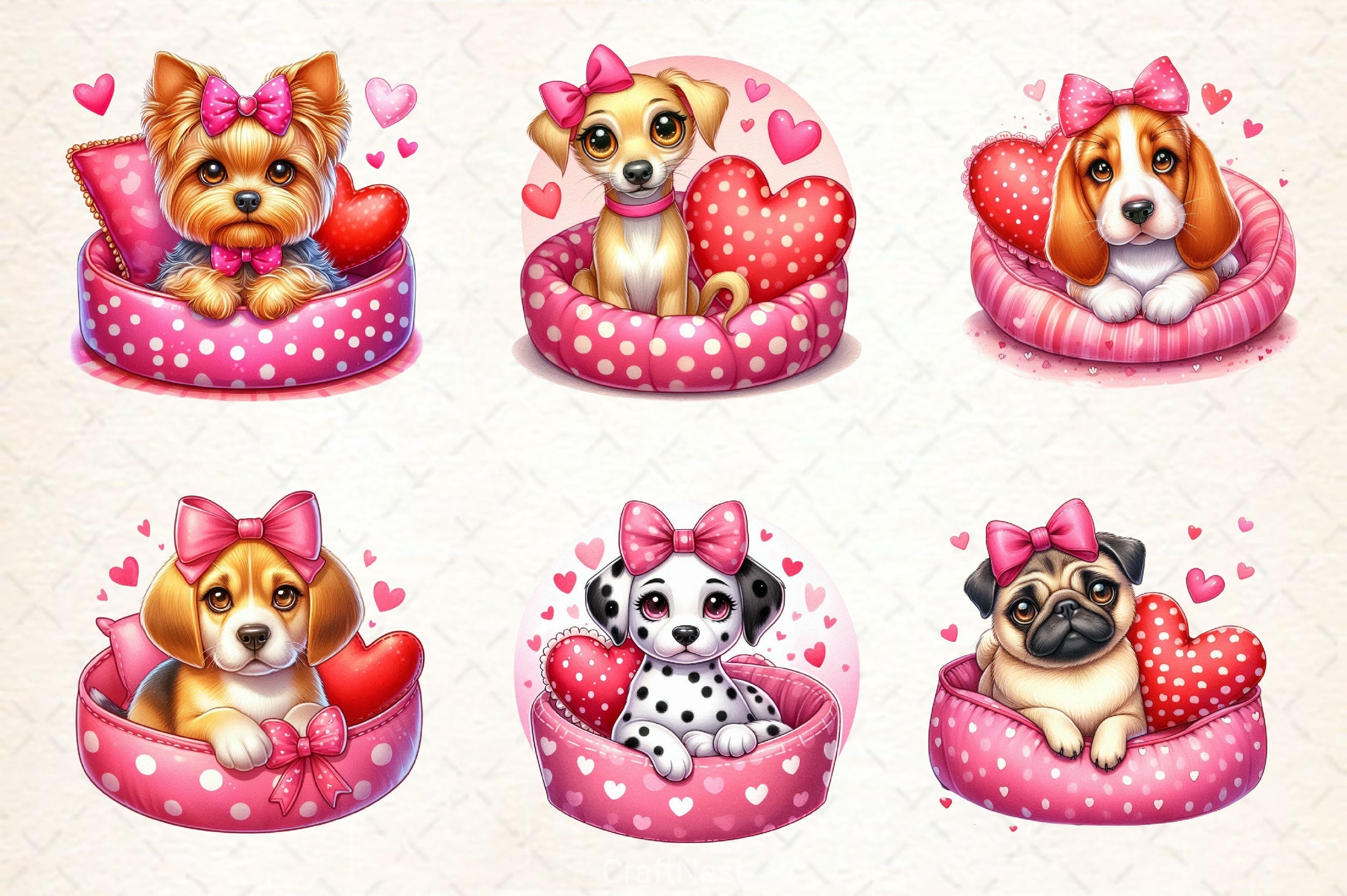 Valentine Dogs Clipart Bundle - CraftNest - Digital Crafting and Art