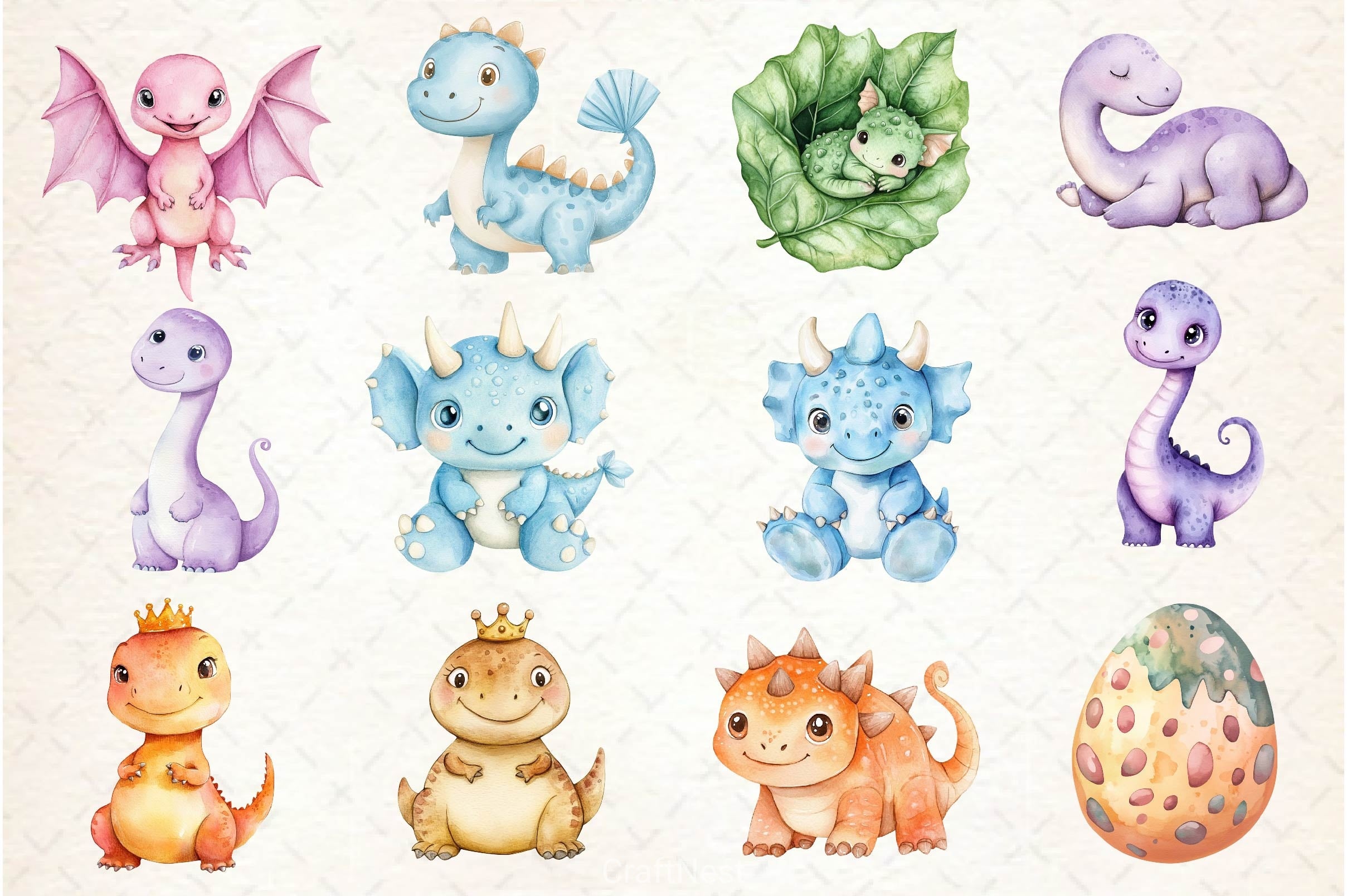 Dinosaurs Clipart Bundle - CraftNest - Digital Crafting and Art