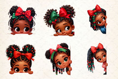 Peeking African American Little Girl Clipart Bundle 3 - CraftNest - Digital Crafting and Art