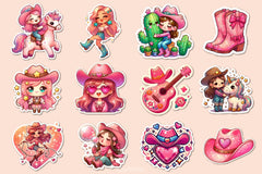 Kawaii Cowgirl Clipart Bundle - CraftNest - Digital Crafting and Art