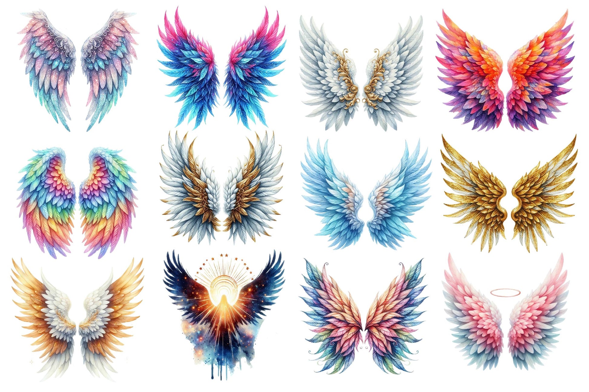 Heaven Angel Wings Clipart Bundle - CraftNest - Digital Crafting and Art