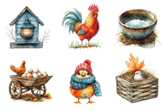 Autumn Chicken Coop Clipart Bundle 2 - CraftNest - Digital Crafting and Art