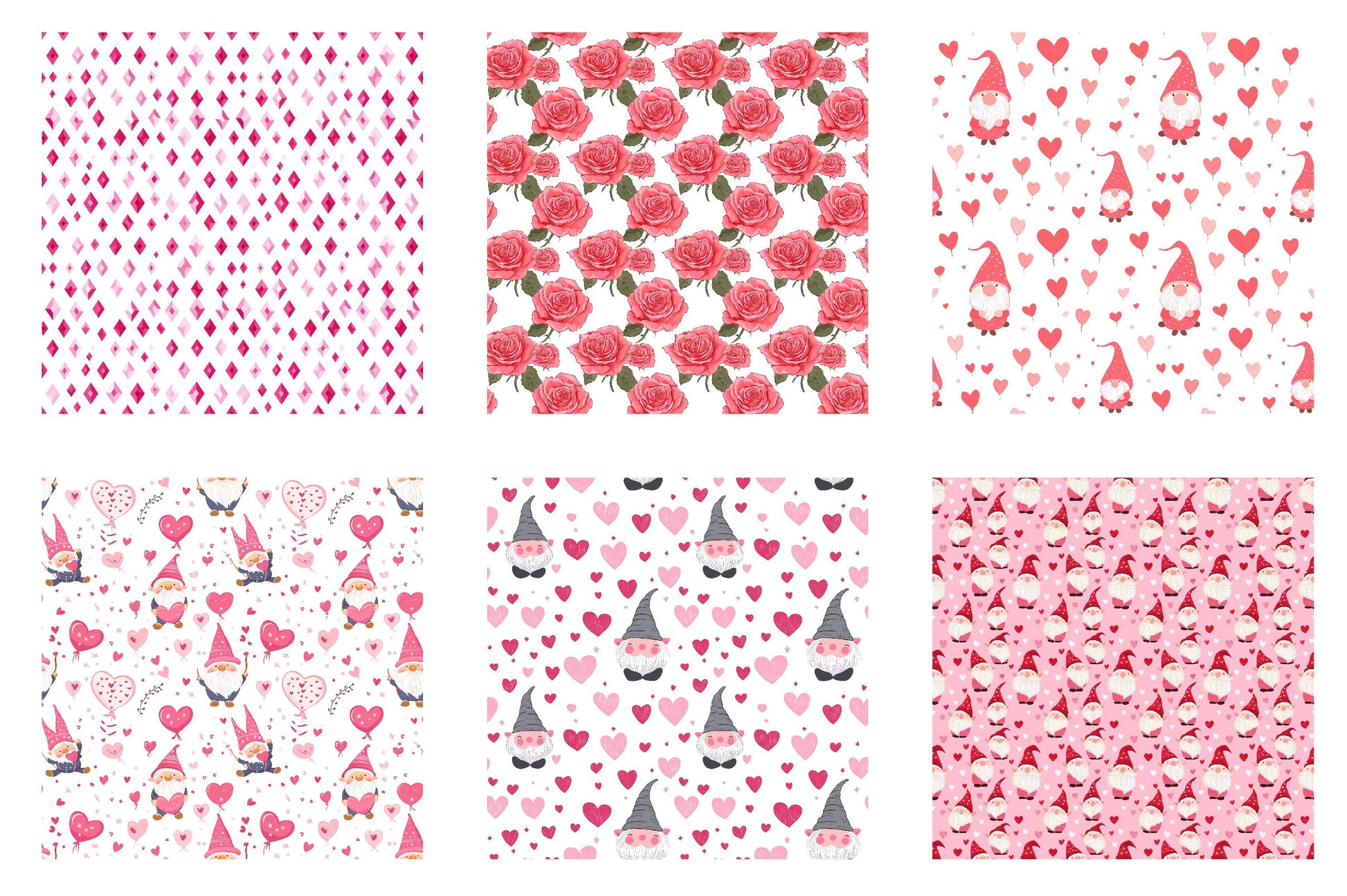 Valentine Gnome Digital Paper - CraftNest - Digital Crafting and Art