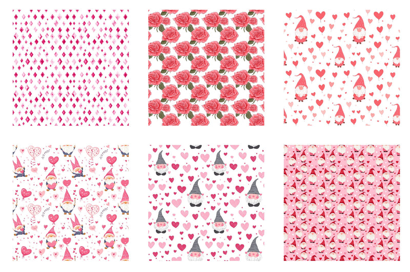 Valentine Gnome Digital Paper - CraftNest - Digital Crafting and Art