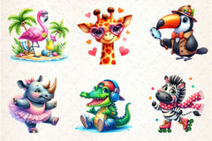 Quirky Safari Animals Clipart Bundle 2 - CraftNest - Digital Crafting and Art