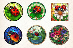 Ladybug Stained Glass Clipart Bundle - CraftNest - Digital Crafting and Art