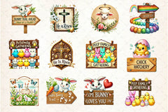 Easter Wooden Sign Clipart Bundle 2 - CraftNest - Digital Crafting and Art