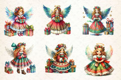 Vintage Christmas Angel Clipart Bundle 2 - CraftNest - Digital Crafting and Art