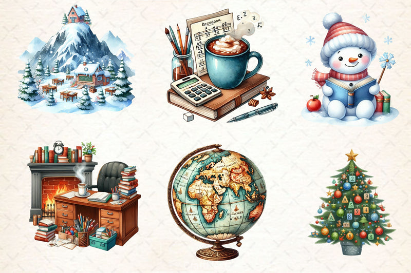Cozy Winter Educational Clipart Bundle 2 - CraftNest - Digital Crafting and Art