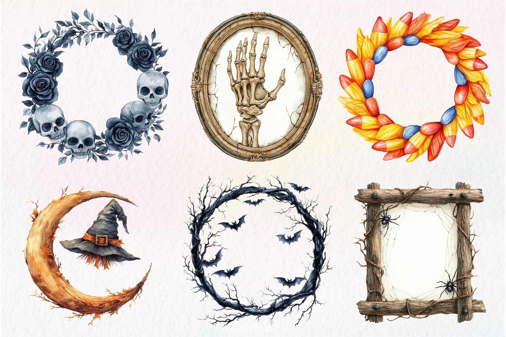 Spooky Halloween Frames Clipart Bundle - CraftNest - Digital Crafting and Art