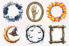 Spooky Halloween Frames Clipart Bundle - CraftNest - Digital Crafting and Art