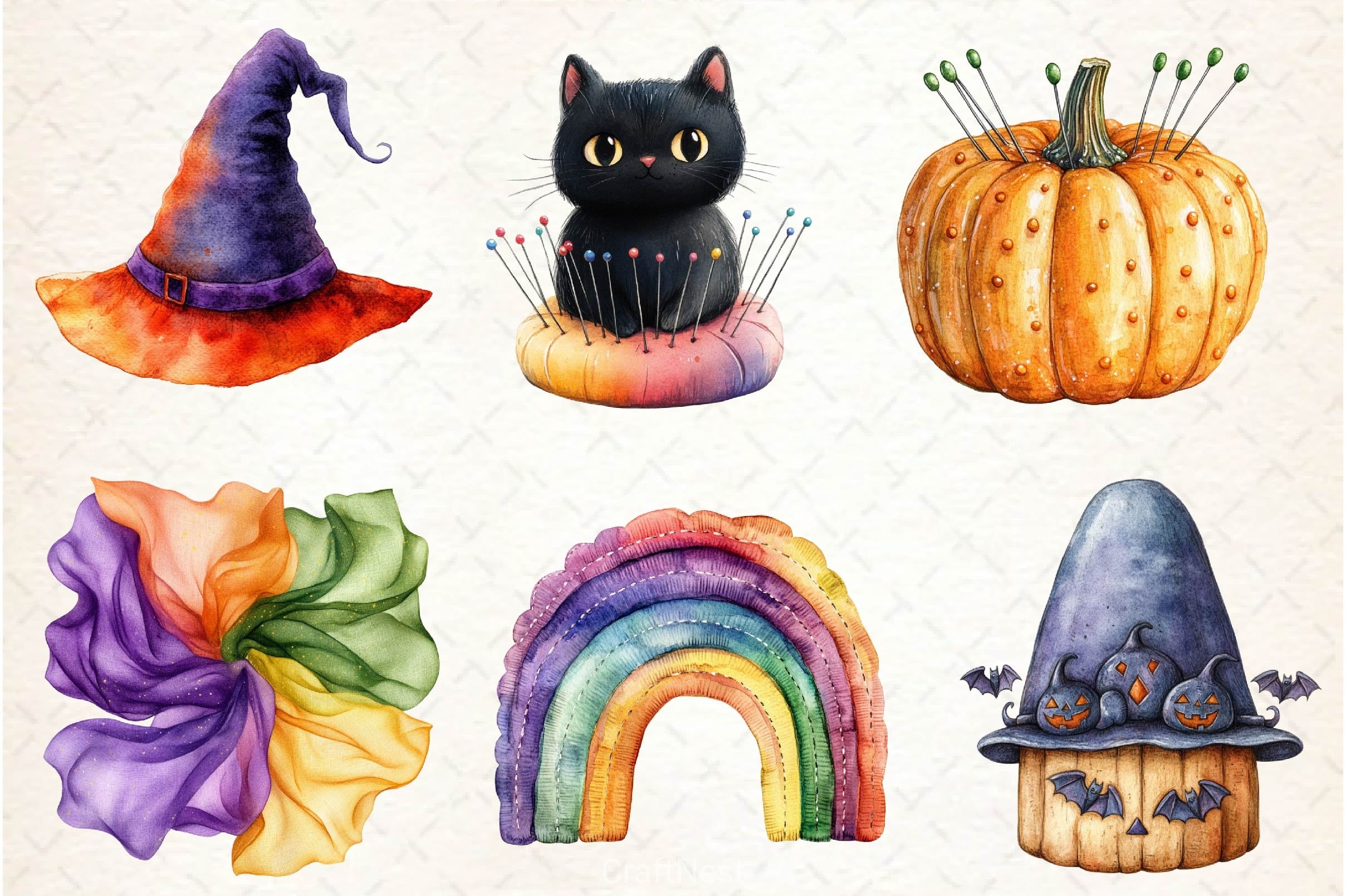 Groovy Halloween Sewing Clipart Bundle - CraftNest - Digital Crafting and Art