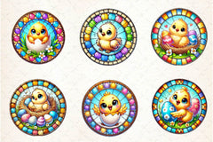 Easter Stained Glass Chick Clipart Bundle - CraftNest - Digital Crafting and Art