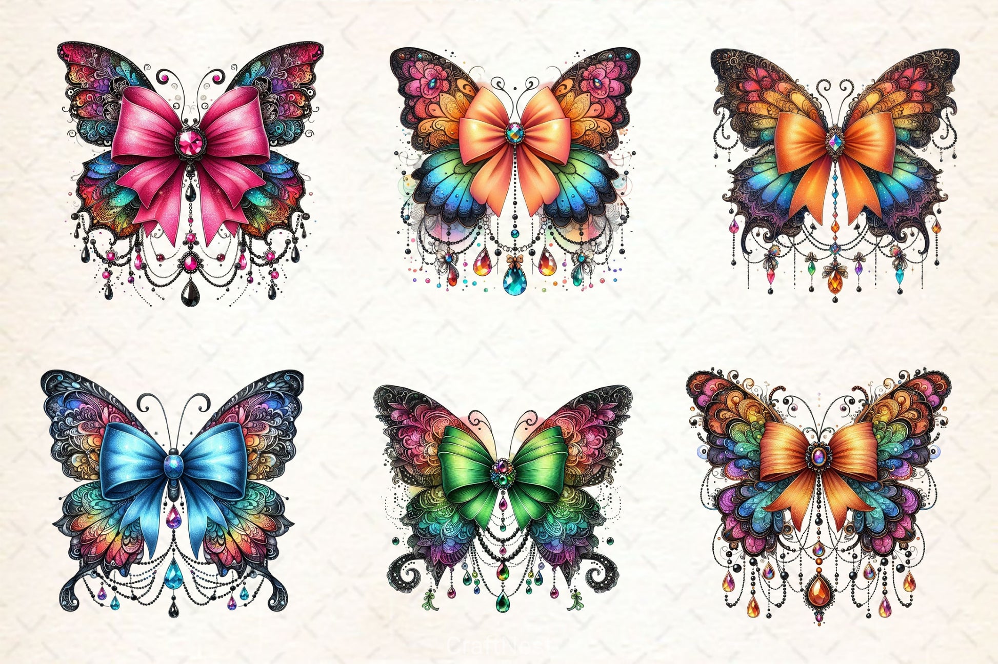 Colorful Butterfly Clipart Bundle 4 - CraftNest - Digital Crafting and Art