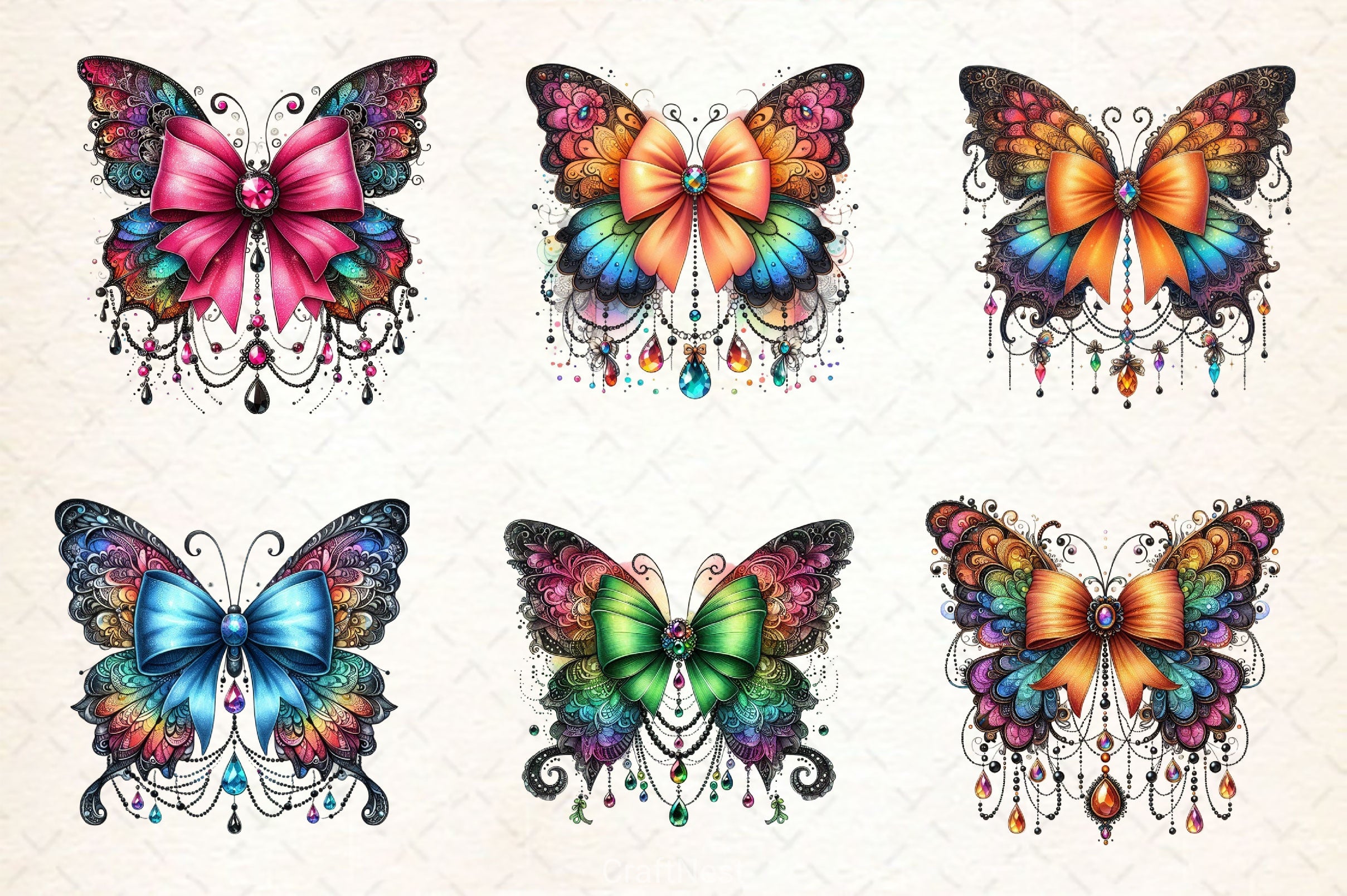 Colorful Butterfly Clipart Bundle 4 - CraftNest - Digital Crafting and Art