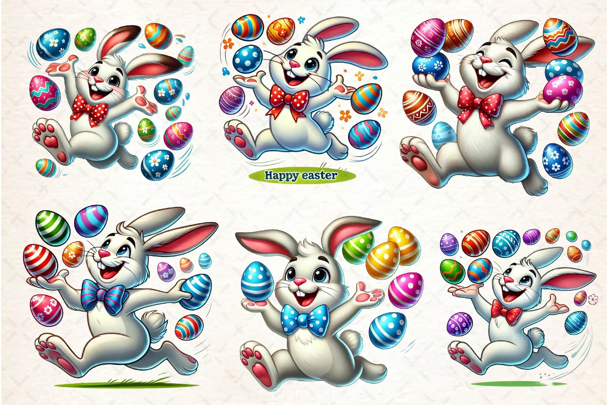 Funny Easter Bunny Clipart Bundle 4 - CraftNest - Digital Crafting and Art