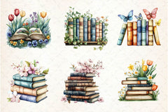 Spring Books Clipart Bundle 3 - CraftNest - Digital Crafting and Art