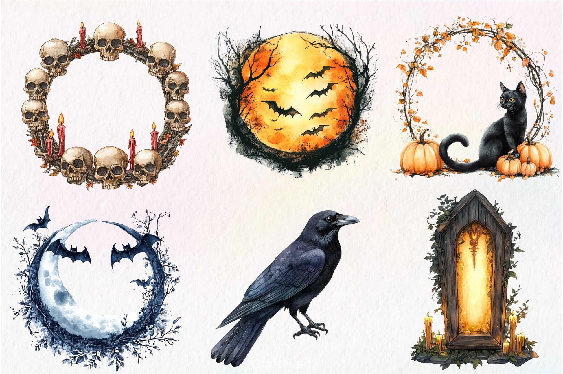 Spooky Halloween Frames Clipart Bundle - CraftNest - Digital Crafting and Art