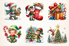 Festive Elf Clipart Bundle - CraftNest - Digital Crafting and Art