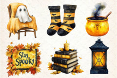 Cozy Halloween Clipart Bundle - CraftNest - Digital Crafting and Art