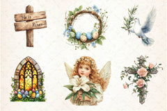 Antique Religious Easter Clipart Bundle 3 - CraftNest - Digital Crafting and Art