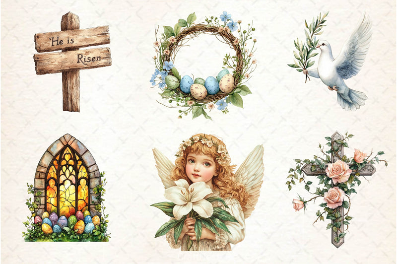 Antique Religious Easter Clipart Bundle 3 - CraftNest - Digital Crafting and Art