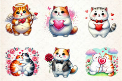 Valentine Fat Cat Clipart Bundle - CraftNest - Digital Crafting and Art