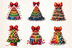Christmas Pencil Tower Clipart Bundle - CraftNest - Digital Crafting and Art