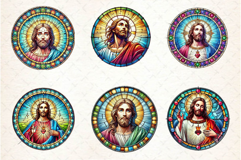 Stained Glass Jesus Clipart Bundle - CraftNest - Digital Crafting and Art