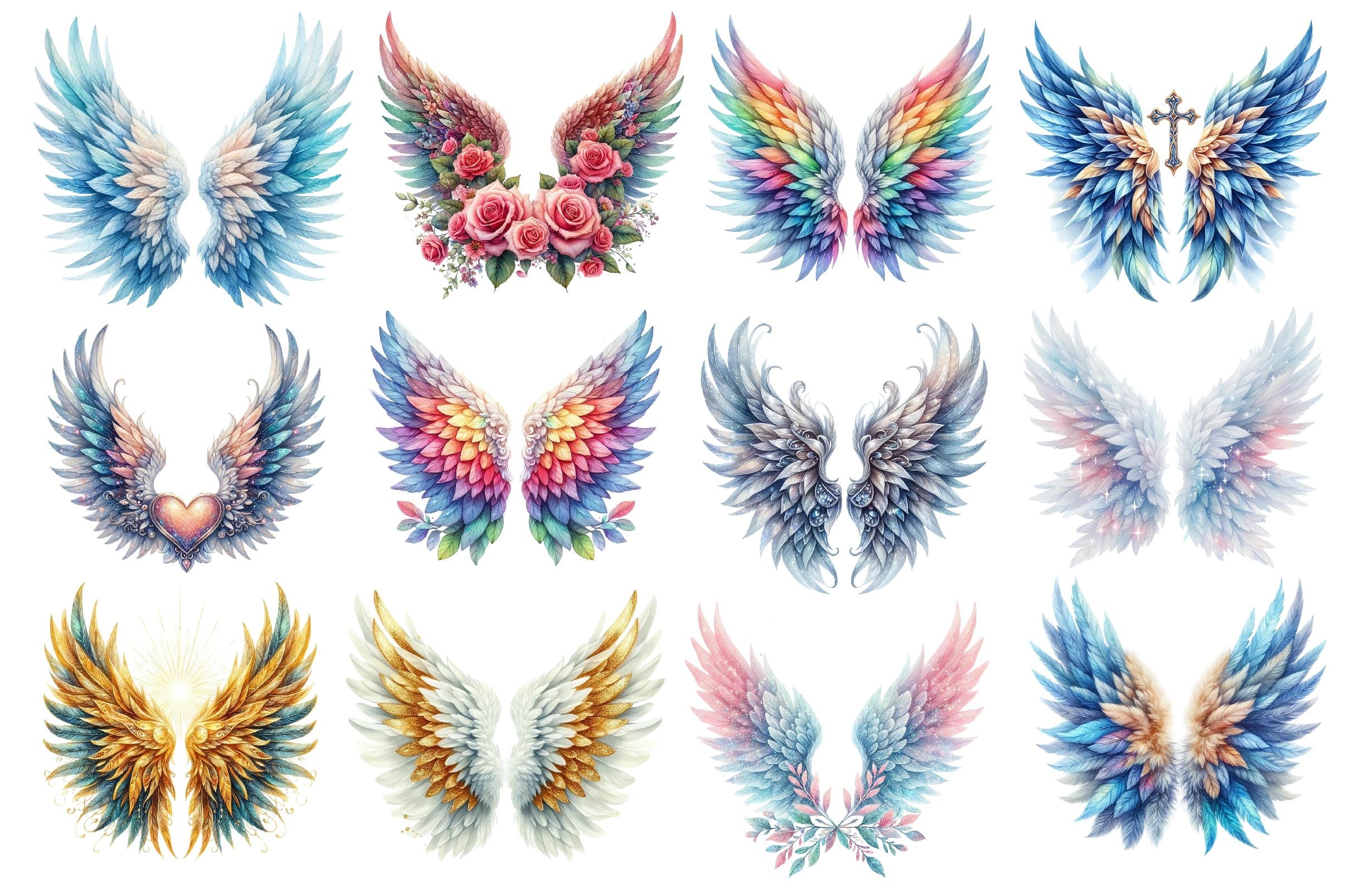 Heaven Angel Wings Clipart Bundle - CraftNest - Digital Crafting and Art