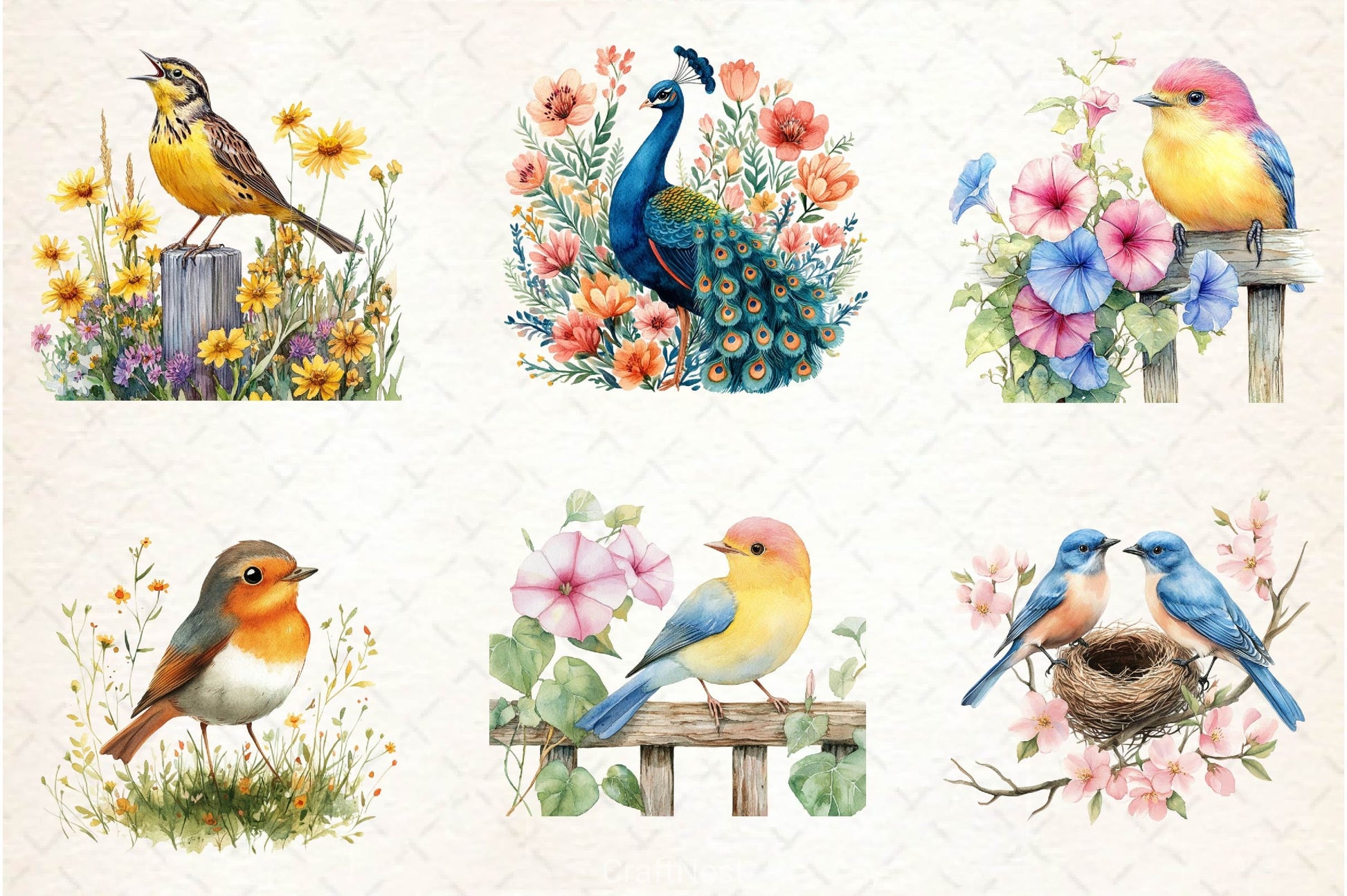 Spring Birds Clipart Bundle 5 - CraftNest - Digital Crafting and Art