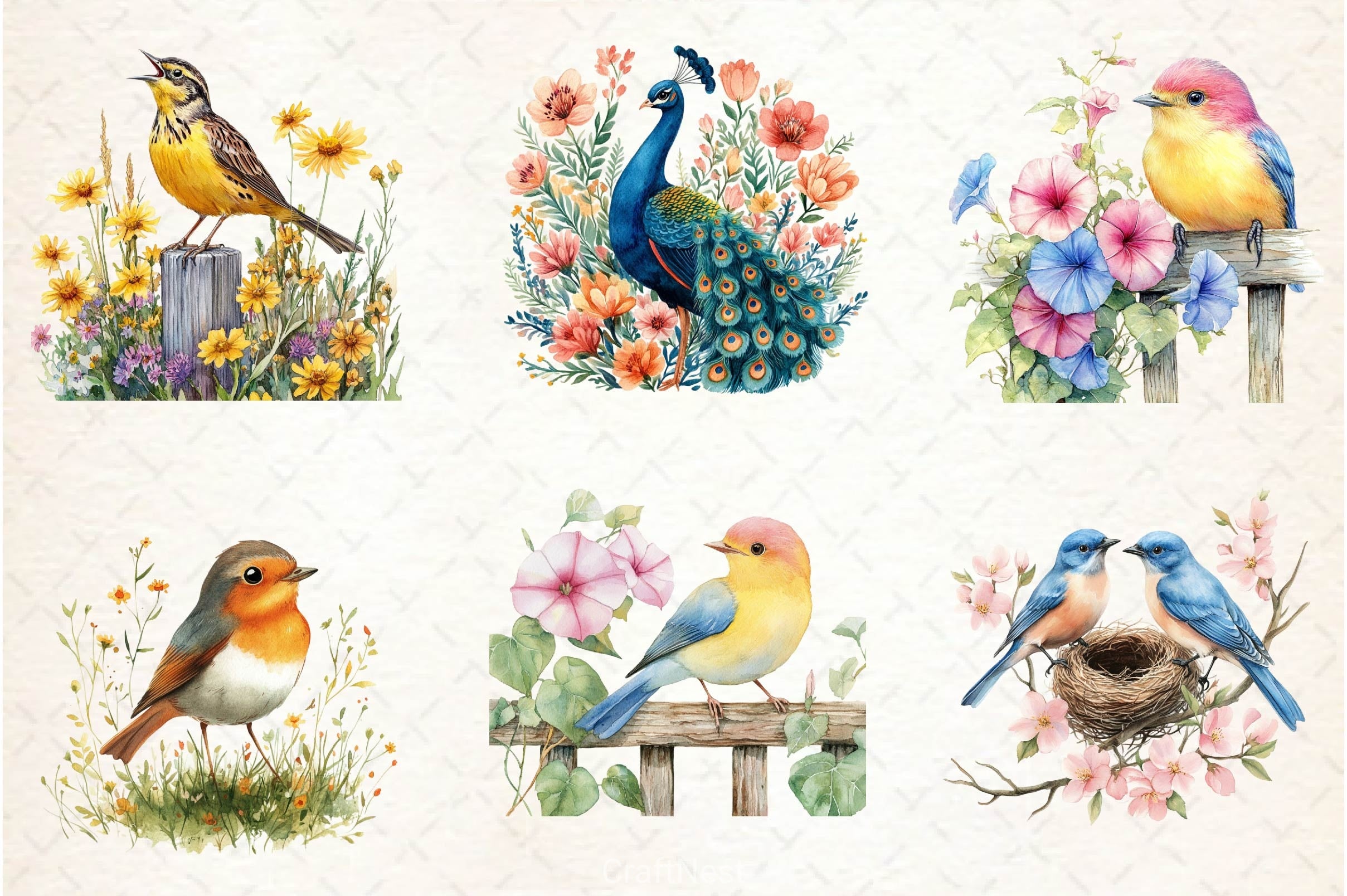 Spring Birds Clipart Bundle 5 - CraftNest - Digital Crafting and Art