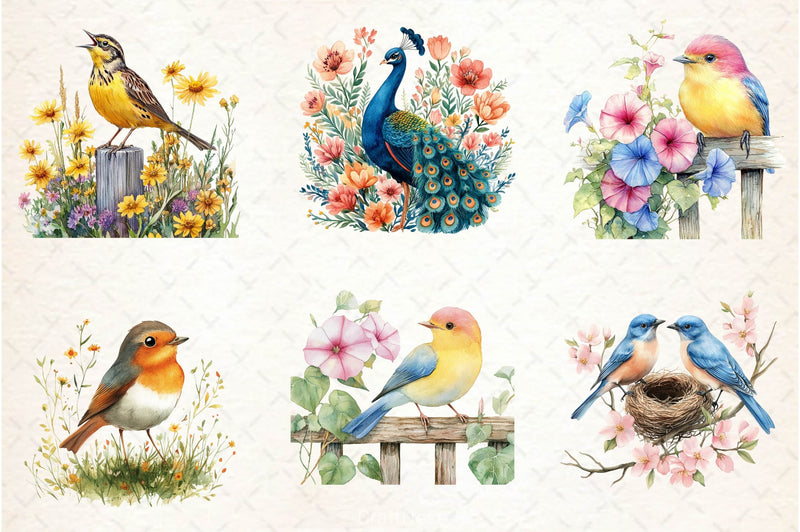 Spring Birds Clipart Bundle 5 - CraftNest - Digital Crafting and Art