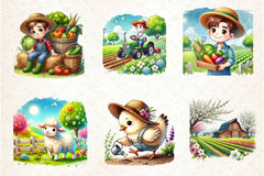 Spring Farmer Clipart Bundle 7 - CraftNest - Digital Crafting and Art