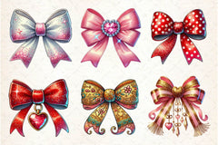 Glitter Coquette Valentine Bow Clipart Bundle - CraftNest - Digital Crafting and Art