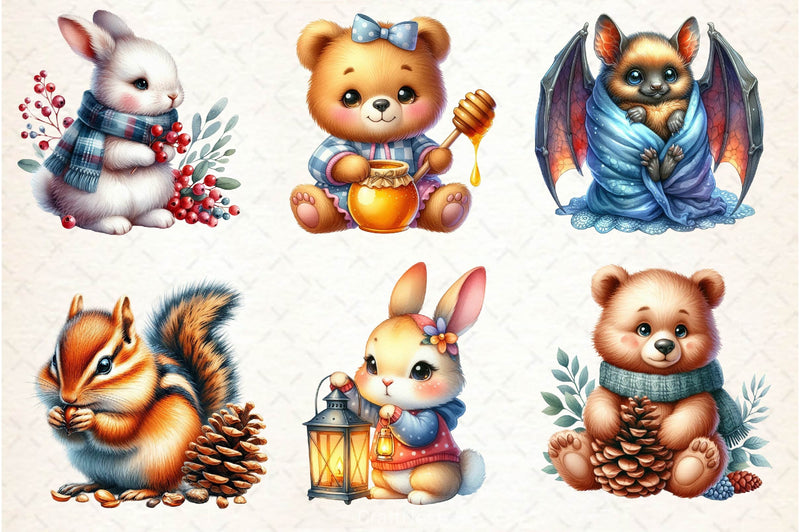 Woodland Animals Cute Baby Animals Clipart Bundle 2 - CraftNest - Digital Crafting and Art