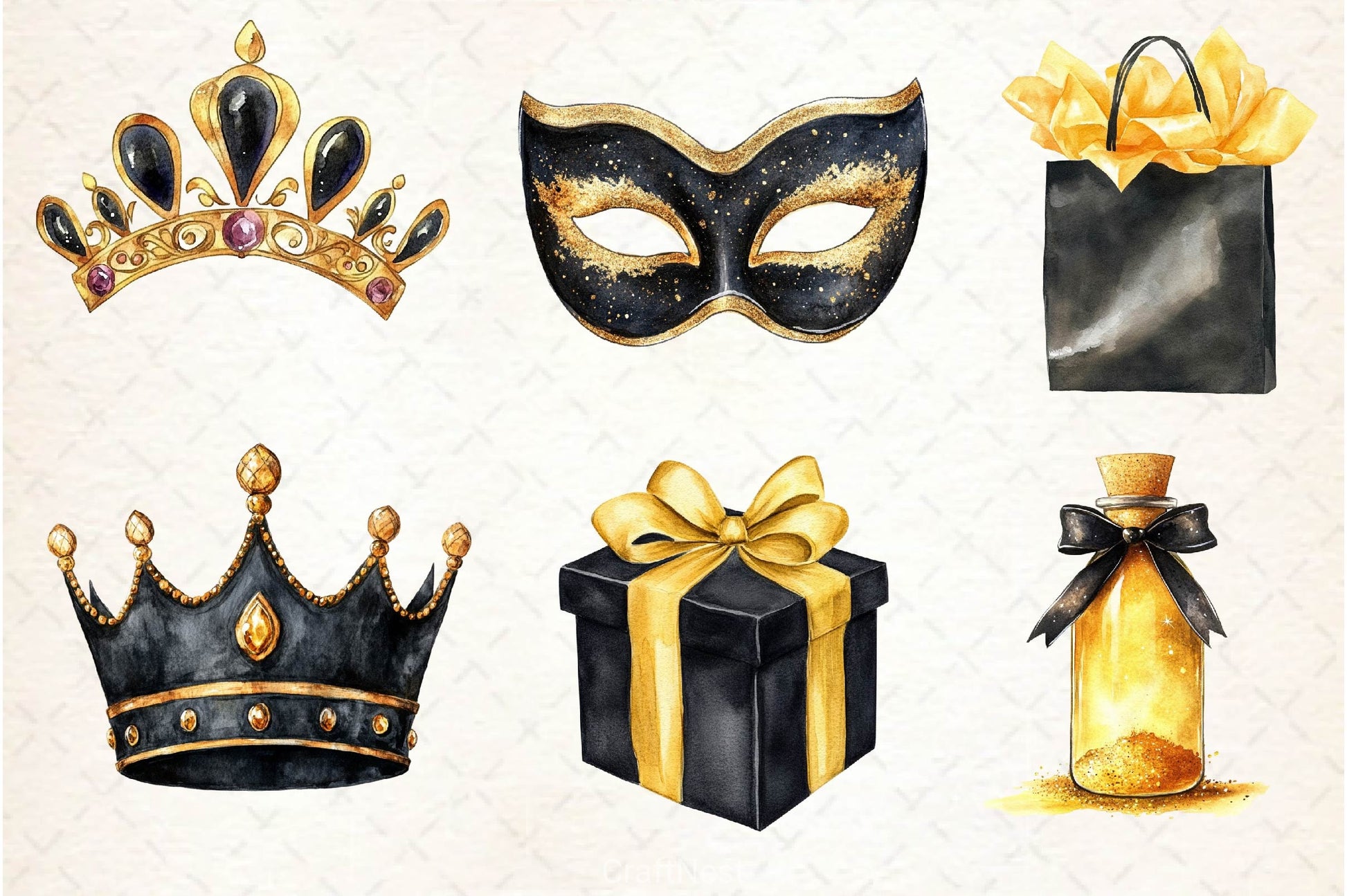Luxury Black Kids Birthday Clipart Bundle - CraftNest - Digital Crafting and Art